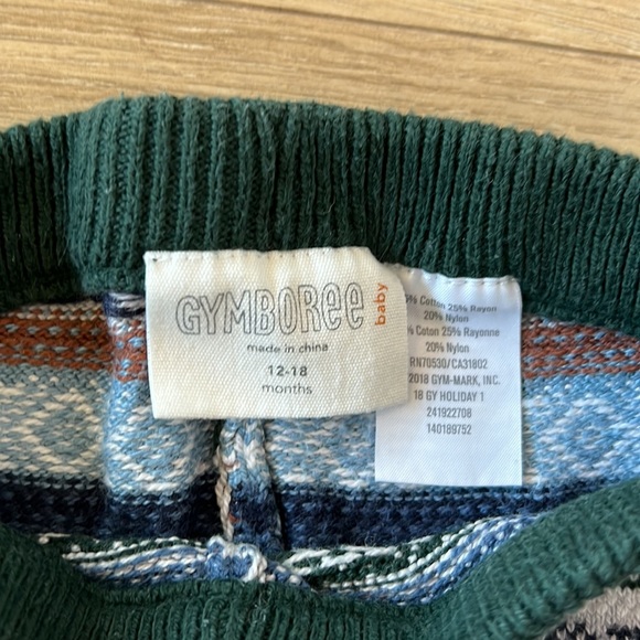 Green Knit Winter patterned baby pants - Picture 3 of 3